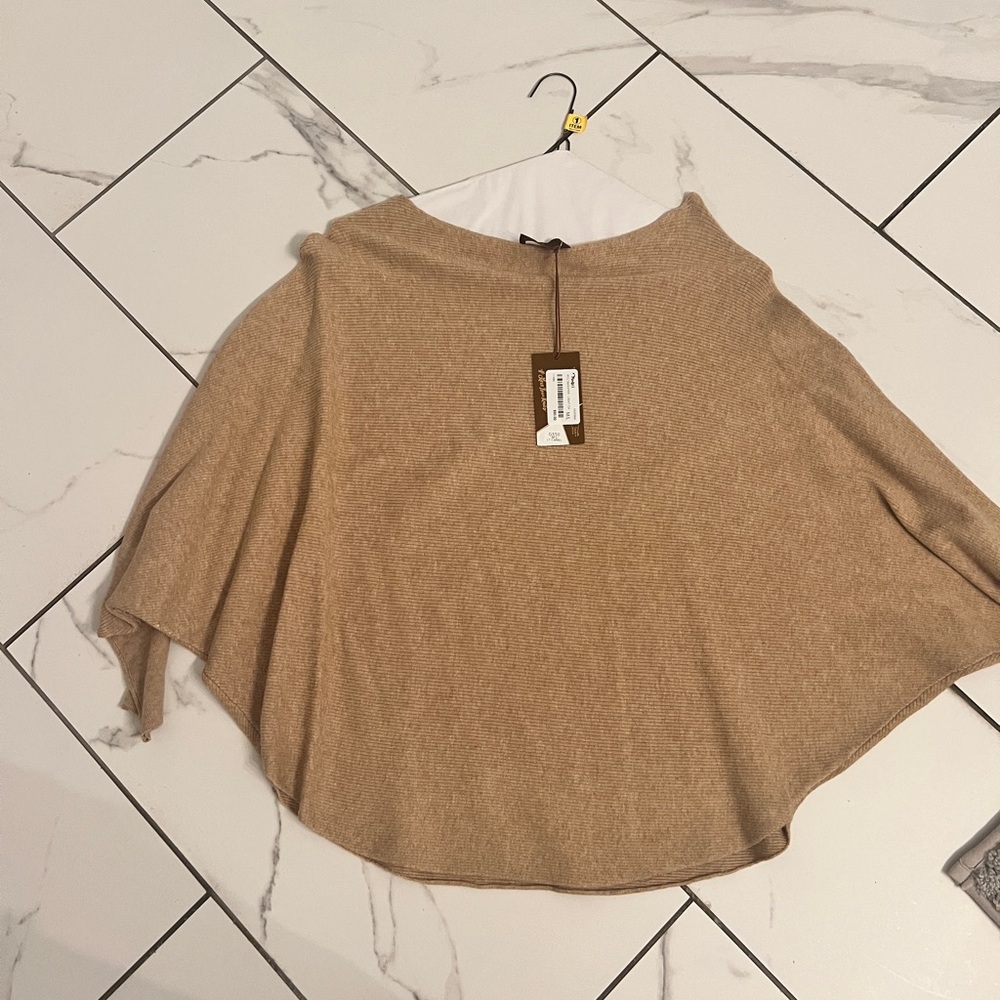 Kerisma Tan Poncho Sweater with Turtleneck